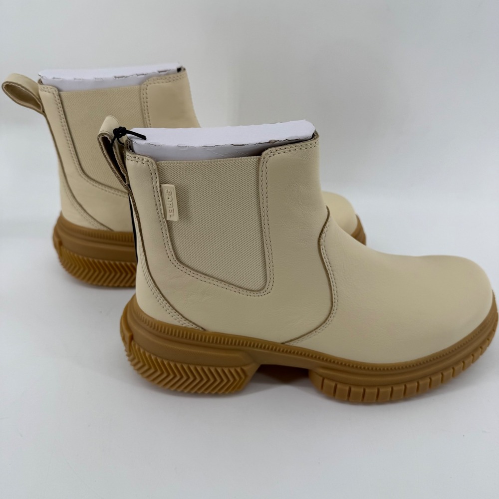 Sorel ONA Ave Chelsea Boot WP Honey White  Waterproof Leather NL5140-292 Sz‎ 10